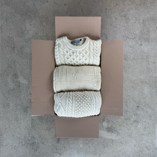 10KG FISHERMAN ARAN WOOL KNITWEAR GRADE B