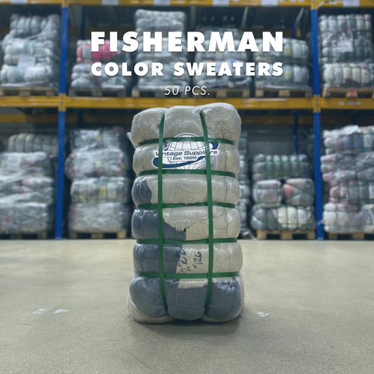 FISHERMAN ARAN WOOL COLOR SWEATERS BALE (50 PIECES)