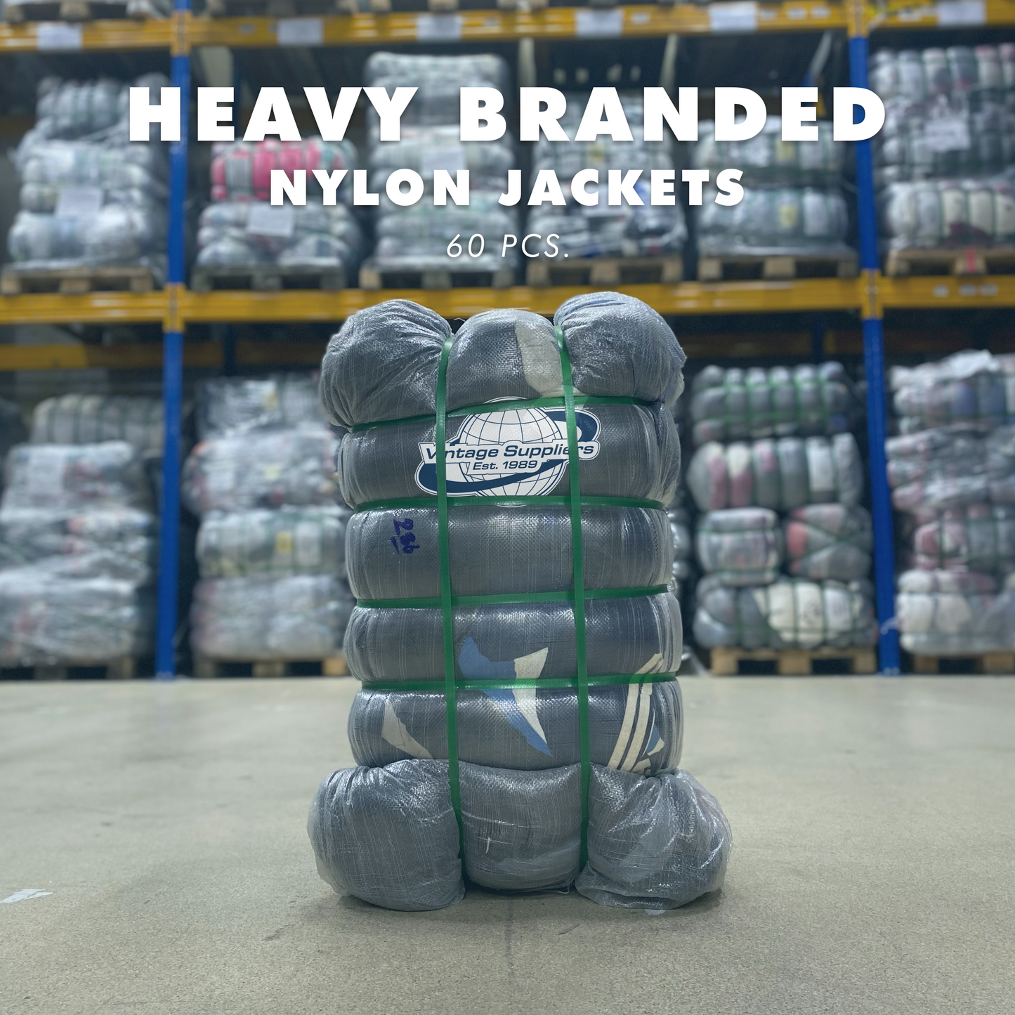 HEAVY BRANDED NYLON JACKETS BALE (60 PIECES)