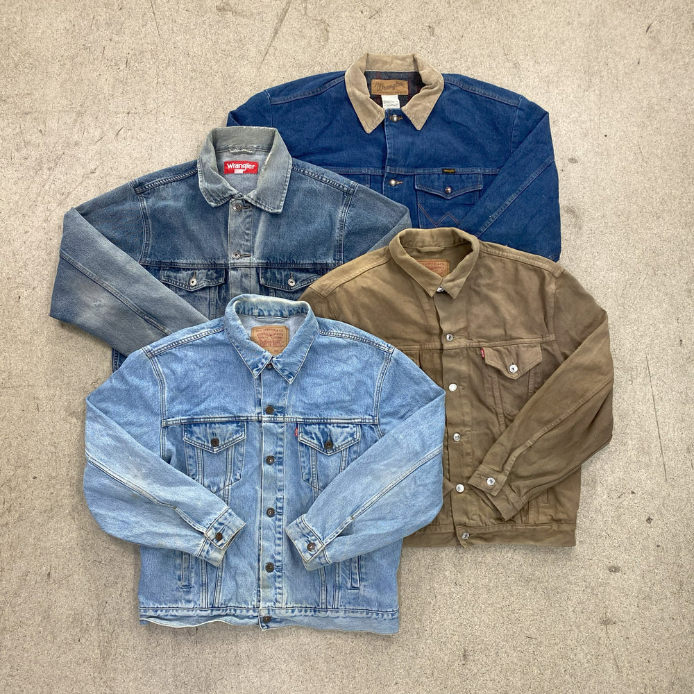 30x VESTES EN JEANS LEVIS/LEE/WRANGLER GRADE B/C