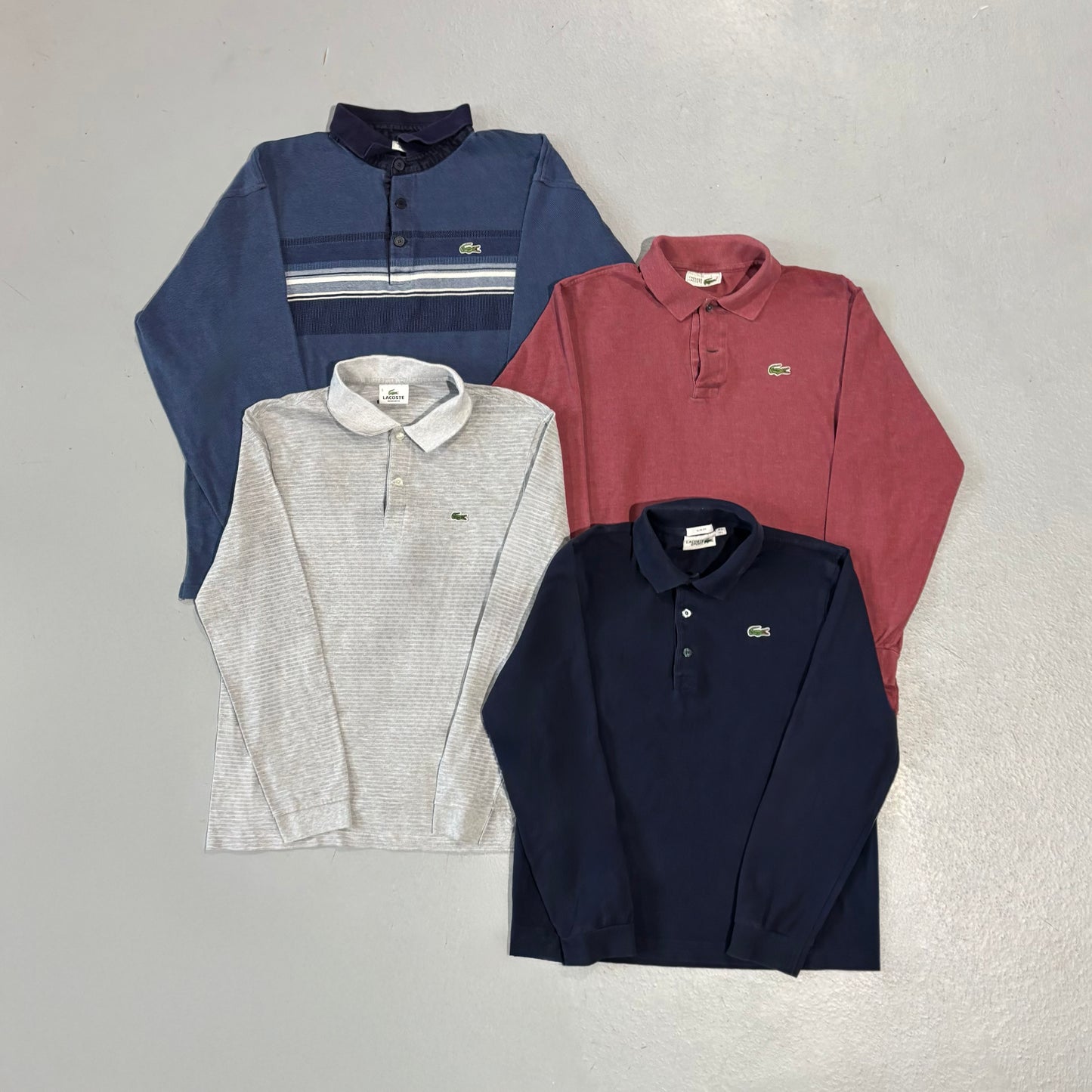 10x POLOS LACOSTE MANCHES LONGUES GRADE B