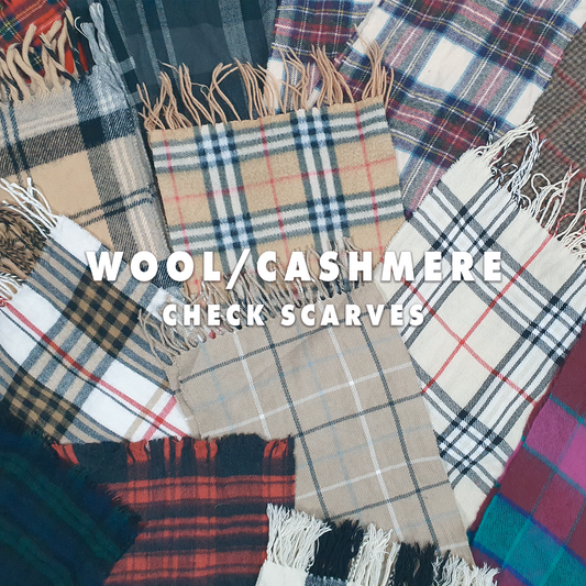 25KG WOOL/CASHMERE CHECK SCARVES