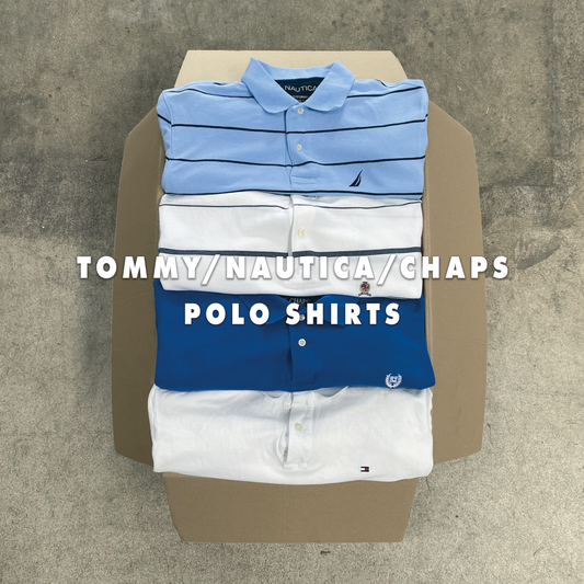 25KG TOMMY HILFIGER, CHAPS, NAUTICA POLO SHIRTS GRADE B