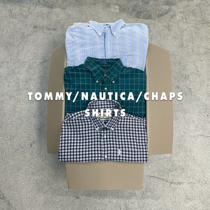 30x TOMMY HILFIGER, CHAPS, NAUTICA SHIRTS